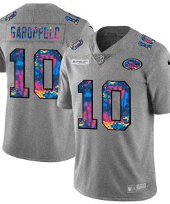 San Francisco 49ers #10 Jimmy Garoppolo Nike Multi-Color 2020 NFL Crucial Catch NFL Jersey Greyheather