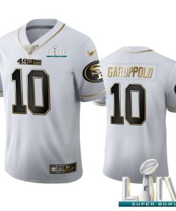 San Francisco 49ers #10 Jimmy Garoppolo Nike White Golden Super Bowl LIV 2020 Edition Vapor Limited NFL 100 Jersey