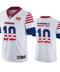 San Francisco 49ers #10 Jimmy Garoppolo White Nike Team Logo USA Flag Vapor Untouchable Limited NFL Jersey