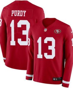San Francisco 49ers #13 Brock Purdy Red Team Color Stitched NFL Limited Therma Long Sleeve Jersey