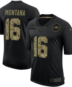 San Francisco 49ers #16 Joe Montana Men's Nike 2020 Salute To Service Camo Limited NFL Jersey Black