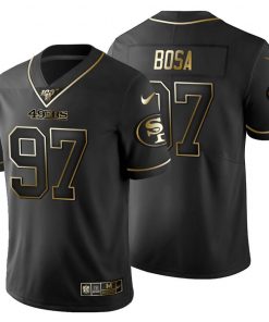 San Francisco 49ers #97 Nick Bosa Men's Nike Black Golden Limited NFL 100 Jersey