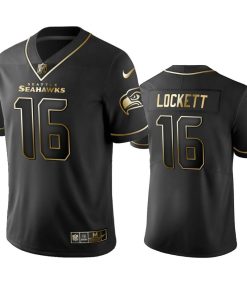 Seahawks #16 Tyler Lockett Stitched NFL Vapor Untouchable Limited Black Golden Jersey