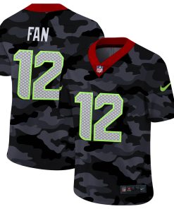 Seattle Seahawks #12 Fan Nike 2020 Black CAMO Vapor Untouchable Limited Stitched NFL Jersey