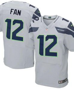 Seattle Seahawks #12 Fan Nike Gray Elite Jersey