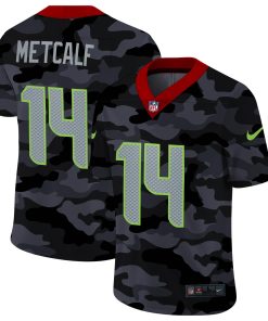 Seattle Seahawks #14 DK Metcalf Nike 2020 Black CAMO Vapor Untouchable Limited Stitched NFL Jersey