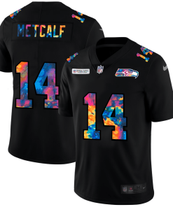 Seattle Seahawks #14 DK Metcalf Nike Multi-Color Black 2020 NFL Crucial Catch Vapor Untouchable Limited Jersey
