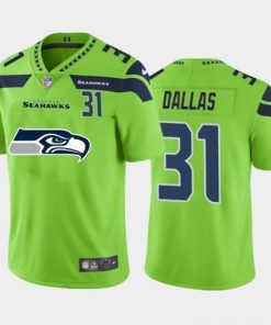 Seattle Seattle Seahawks #31 DeeJay Dallas Green Nike Big Team Logo Player Vapor Limited NFL Jersey