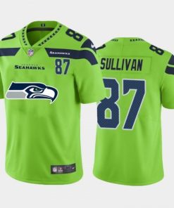 Seattle Seattle Seahawks #87 Stephen Sullivan Green Nike Big Team Logo Player Vapor Limited NFL Jersey