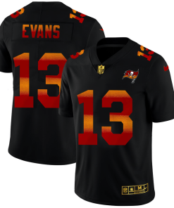 Tampa Bay Buccaneers #13 Mike Evans Black Nike Red Orange Stripe Vapor Limited NFL Jersey