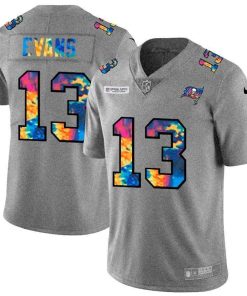 Tampa Bay Buccaneers #13 Mike Evans Nike Multi-Color 2020 NFL Crucial Catch NFL Jersey Greyheather