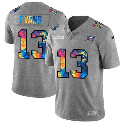 Tampa Bay Buccaneers #13 Mike Evans Nike Multi-Color 2020 NFL Crucial Catch NFL Jersey Greyheather