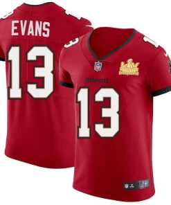 Tampa Bay Buccaneers #13 Mike Evans Super Bowl LV Champions Patch Nike Red Vapor Elite Jersey