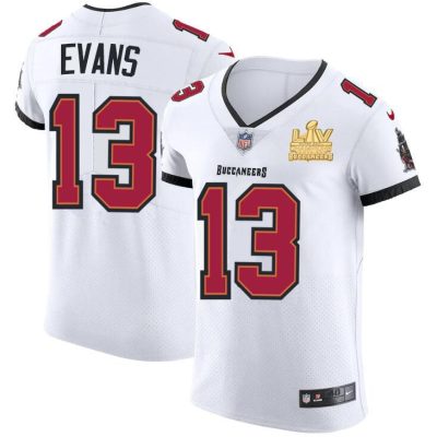Tampa Bay Buccaneers #13 Mike Evans Super Bowl LV Champions Patch Nike White Vapor Elite Jersey