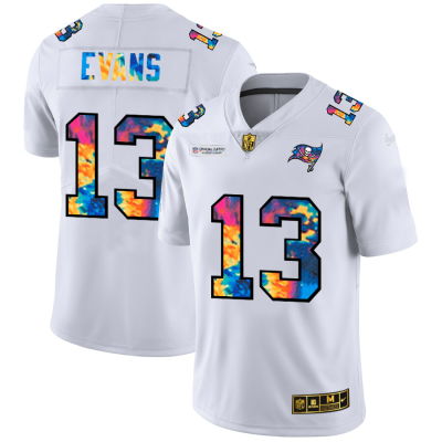 Tampa Bay Buccaneers #13 Mike Evans White Nike Multi-Color 2020 NFL Crucial Catch Limited NFL Jersey