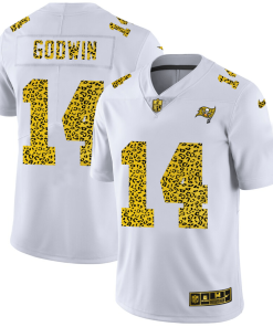Tampa Bay Buccaneers #14 Chris Godwin Nike Flocked Leopard Print Vapor Limited NFL Jersey White