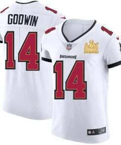 Tampa Bay Buccaneers #14 Chris Godwin Super Bowl LV Champions Patch Nike White Vapor Elite Jersey