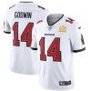 Tampa Bay Buccaneers #14 Chris Godwin Super Bowl LV Champions Patch Nike White Vapor Limited Jersey