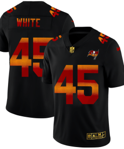 Tampa Bay Buccaneers #45 Devin White Black Nike Red Orange Stripe Vapor Limited NFL Jersey