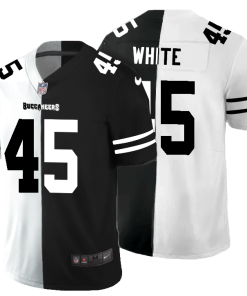 Tampa Bay Buccaneers #45 Devin White Black V White Peace Split Nike Vapor Untouchable Limited NFL Jersey