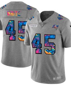 Tampa Bay Buccaneers #45 Devin White Nike Multi-Color 2020 NFL Crucial Catch NFL Jersey Greyheather