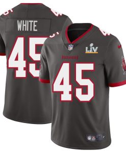 Tampa Bay Buccaneers #45 Devin White Super Bowl LV Bound Nike Pewter Alternate Vapor Limited Jersey