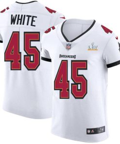 Tampa Bay Buccaneers #45 Devin White Super Bowl LV Bound Nike White Vapor Elite Jersey