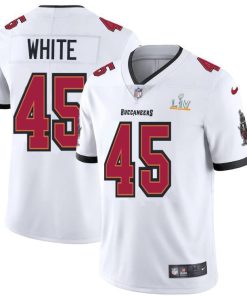 Tampa Bay Buccaneers #45 Devin White Super Bowl LV Bound Nike White Vapor Limited Jersey