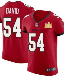 Tampa Bay Buccaneers #54 Lavonte David Super Bowl LV Champions Patch Nike Red Vapor Elite Jersey