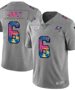 Tampa Bay Buccaneers #6 Julio Jones Nike Multi-Color 2020 NFL Crucial Catch NFL Jersey Greyheather