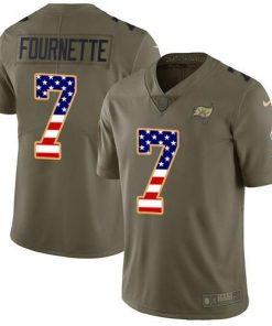 Tampa Bay Buccaneers #7 Leonard Fournette Olive/USA Flag Stitched NFL Limited 2017 Salute To Service Jersey