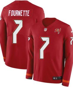 Tampa Bay Buccaneers #7 Leonard Fournette Red Team Color Stitched NFL Limited Therma Long Sleeve Jersey