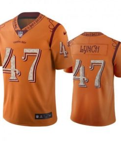 Tampa Bay Tampa Bay Buccaneers #47 John Lynch Orange Vapor Limited City Edition Jersey