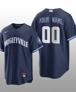 2021 City Connect Chicago Cubs Custom Replica Navy Jersey