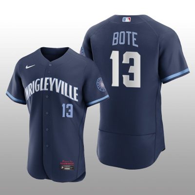 City Connect Chicago Cubs David Bote Authentic Navy Jersey