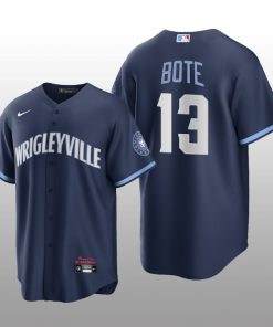 2021 City Connect Chicago Cubs David Bote Replica Navy Jersey