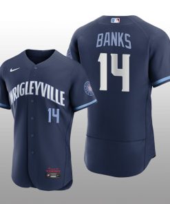 2021 City Connect Chicago Cubs Ernie Banks Authentic Navy Jersey