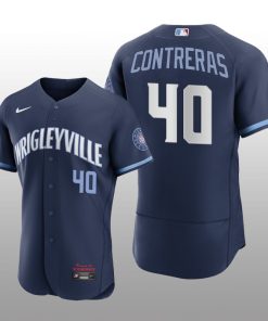 2021 City Connect Chicago Cubs Willson Contreras Authentic Navy Jersey