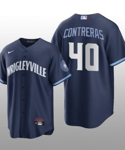 2021 City Connect Chicago Cubs Willson Contreras Replica Navy Jersey