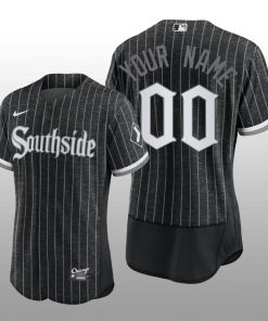 2021 City Connect White Sox Black Authentic Men's Jersey Custom