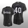 2021 City Connect White Sox Black Authentic Men's Jersey Reynaldo Lopez