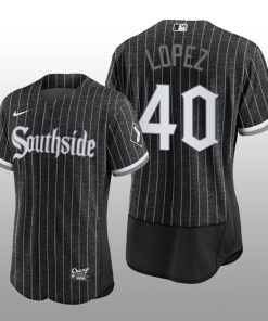 2021 City Connect White Sox Black Authentic Men's Jersey Reynaldo Lopez