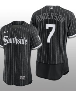 2021 City Connect White Sox Black Authentic Men's Jersey Tim Anderson