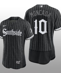 2021 City Connect White Sox Black Authentic Men's Jersey Yoan Moncada