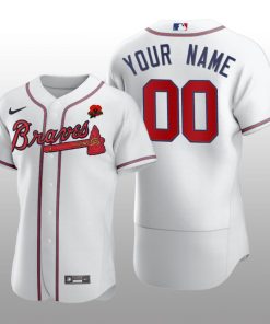 2021 Memorial Day Custom Authentic White Jersey Atlanta Braves