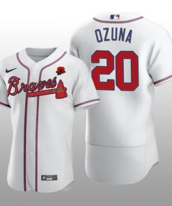 2021 Memorial Day Marcell Ozuna Authentic White Jersey Atlanta Braves