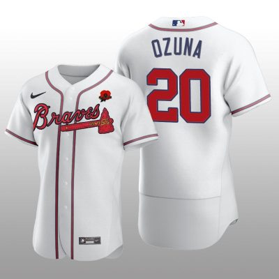 Memorial Day Marcell Ozuna Authentic White Jersey Atlanta Braves