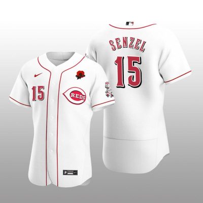 Memorial Day Nick Senzel Authentic White Jersey Cincinnati Reds
