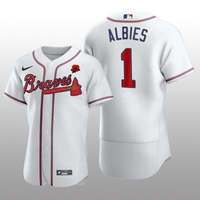 Memorial Day Ozzie Albies Authentic White Jersey Atlanta Braves