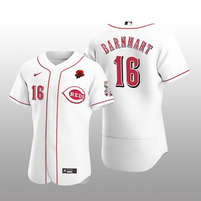 Memorial Day Tucker Barnhart Authentic White Jersey Cincinnati Reds